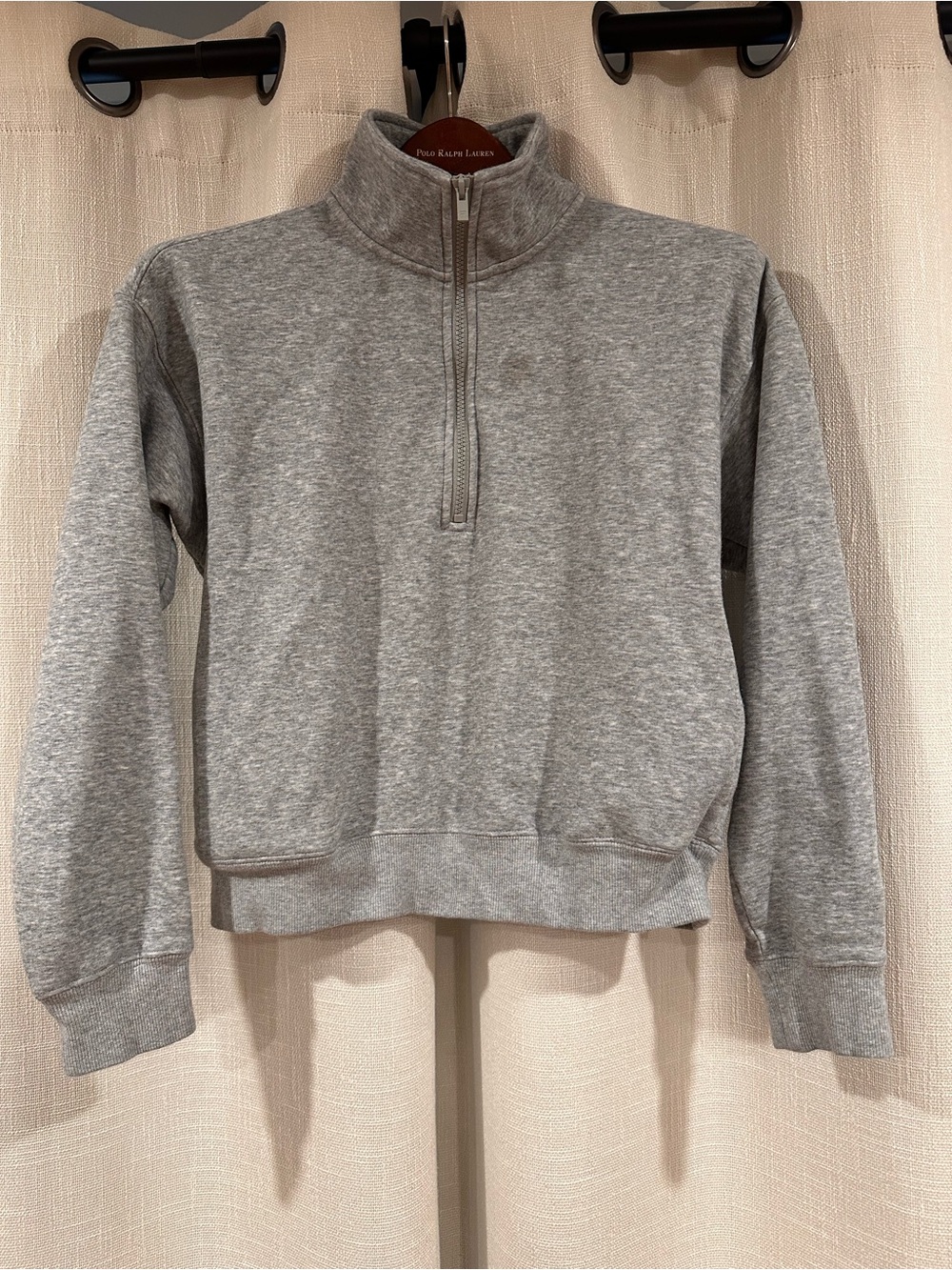 Fabletics Heather Gray Quarter-Zip Pullover